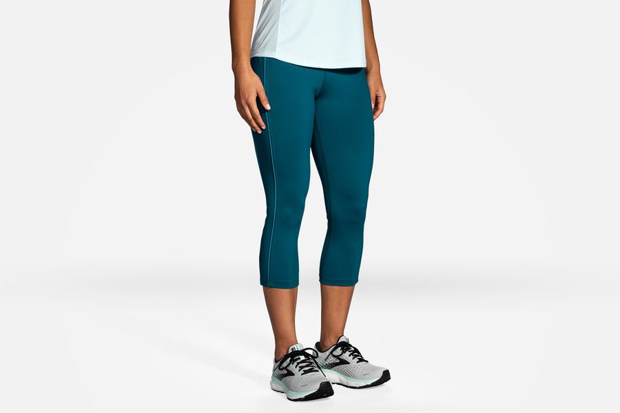 Womens Brooks Greenlight Capri Bottoms Deep Sea | 167042-ZMP